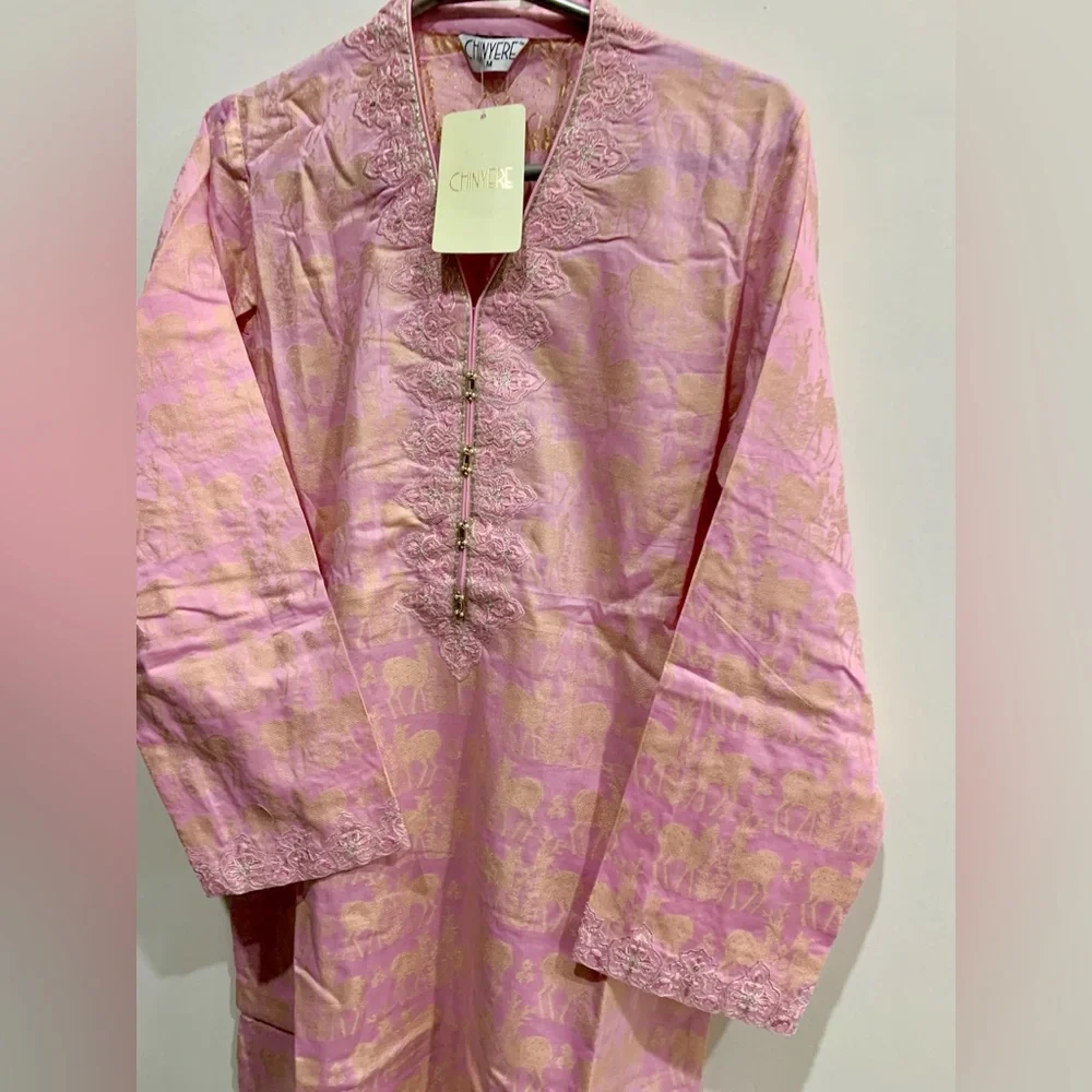 Elegant Pink Women's Dress - Picture 6 of 12
